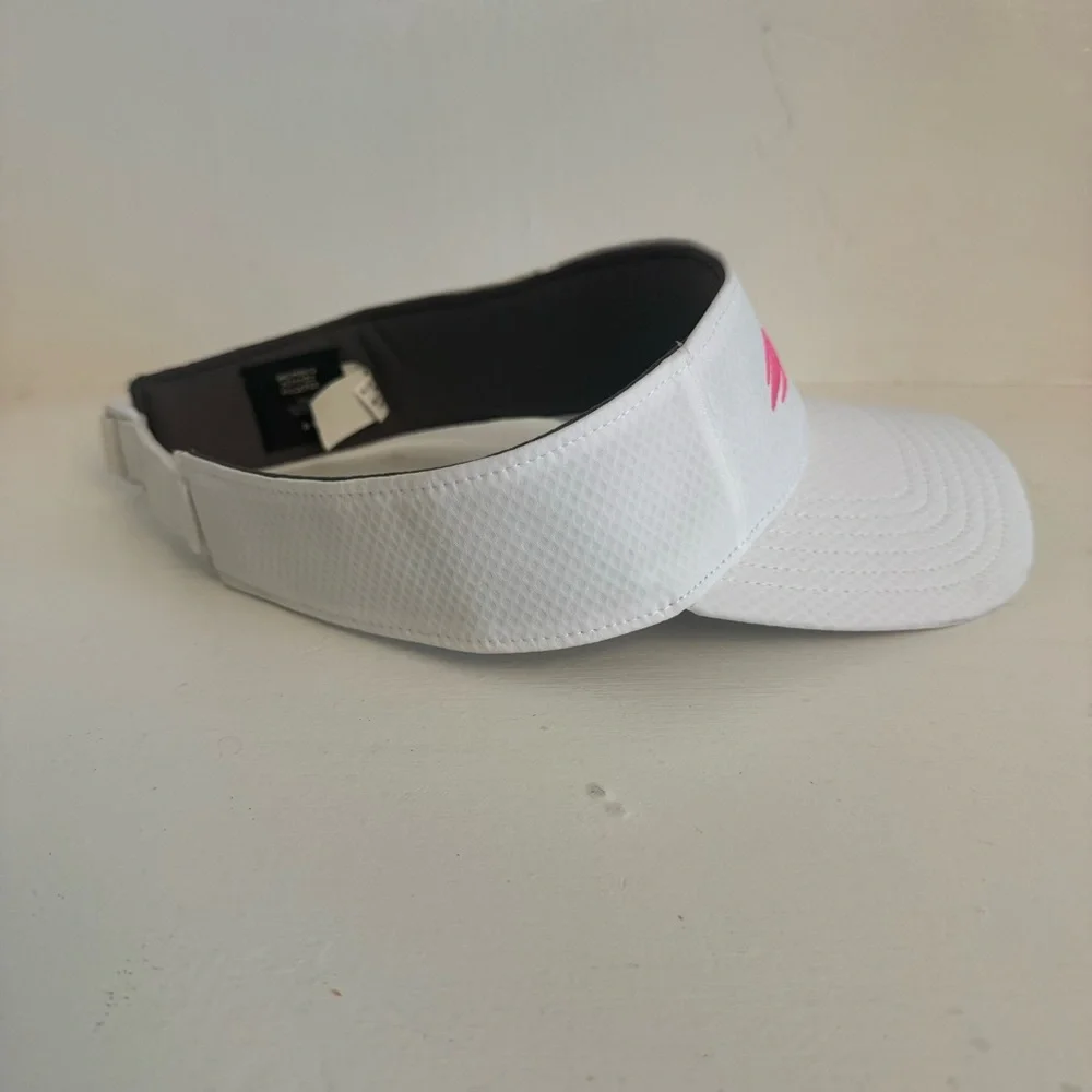 US Open Tennis Women’s Under Armour White Visor Hat with Pink Embroidered Logo